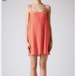 Topshop Strappy Gingham Slip Dress Size 6